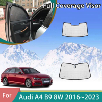 For Audi A4 B9 8W 2016~2023 2017 2018 Auto Accessories Front and Rear Windshield Curtain UV Protection SunShade Window Visor