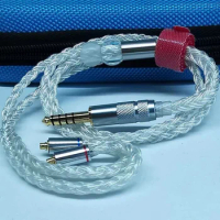 Custom Short Headphone Cable 16 Core 40cm 45cm 50cm 5N Frozen High Purity Silver Earphone Replace Cable 3.5mm mmcx 0.78 2pin DIY