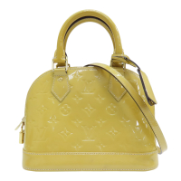 【二手名牌BRAND OFF】LOUIS VUITTON LV 路易威登 黃色 原花 漆皮 Alma BB 兩用包 M90104