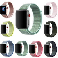蘋果apple watch3尼龍表帶iwatch1/2/3代回環吸附手錶帶彩色新款 全館免運