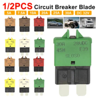 5/7.5/10/20/25/30A DC32V Manual Reset Fuse Adapter ATC Circuit Breaker Blade Fuse for Car Truck Boat Marine