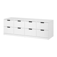 NORDLI 抽屜櫃/8抽, 白色, 160x54 公分