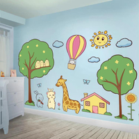 ❀樂天優選好物❀ 壁貼 卡通動物牆貼紙兒童嬰兒幼兒園牆面裝飾品貼畫3d立體牆紙自黏臥室【極有家】