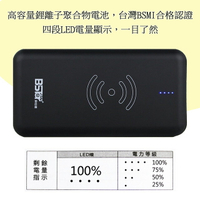 【限時免運優惠】BSTar Qi無線快充行動電源10000mAh 雙孔USB輸出/無線充電板/充電盤/充電器