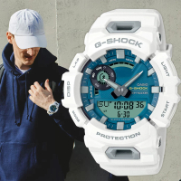 【CASIO 卡西歐】G-SHOCK 土耳其藍面 運動藍芽雙顯手錶(GBA-900CB-7A)
