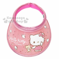 小禮堂 Hello Kitty 兒童鐳射光半罩遮陽帽《粉.拉小熊》防曬帽.鴨舌帽