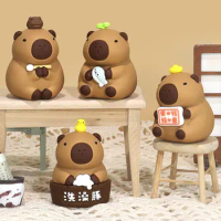 Small Hot Capybara Figure Toys Kapibara Dolls Simulation Animals Toy Desktop Decoration For Home Desk Friends Kids Xmas Gift