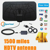TAFFWARE Antena TV Digital with Signal Booster Amplifier DVB-T2 HDTV