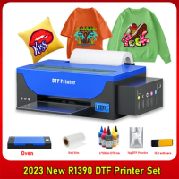 A3 DTF Printer with Oven Roll Feeder DTF Printer Heat Transfer Direct to Film DTF Printer A3 R1390 T Shirt Printing Machine
