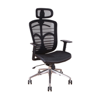 DFhouse 肯尼斯電腦辦公椅(鋁合金椅腳)(黑色)