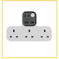 MOMAX 3位T型插座 35W 2A2C 1-CHARGE WORK FLOW T-SHAPED EXTENSION 3 OUTLET WITH USB