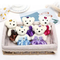 Christmas Gift 12CM Plus Plush Decoration Plush Animal Doll Toy Small Teddy Bear Bouquet Bear Plush Doll Kid Toys