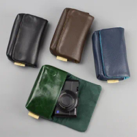 Roadfisher Genuine Real Leather Camera Bag Pocket For Sony RX100 HX7/9/30/50 HX60 M5 M4 M3 Ricoh GR GR2 GR3 G7X2 G9X2 LX10 LX5