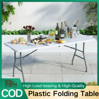 Ruenkwan Foldable Table 4FT/6FT Portable Outdoor Picnic Table Home Laptop Table Dining Table With Ca