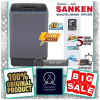 MESIN CUCI SANKEN AWS770BK AW S770BK AWS-770 MESIN CUCI 1 TABUNG SANKEN TOP LOADING SANKEN STAINLESS