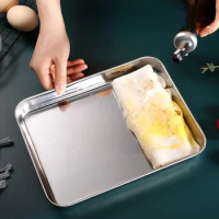 Rectangular Nonstick Pan Stainless Steel Cookie Cooking Sheet Baking Tray Steamed Sausage Dishes Fruit Grill Fish Plate Bakeware