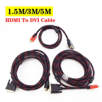 HDMI-compatible To DVI Cable 3D 1080P HDTo DVI DVI-D 24+1 pin Adapter Cables For High Speed HDTV DVD Projector LCD HDTV