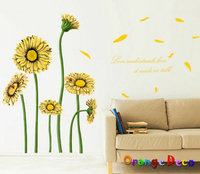 壁貼【橘果設計】黃色向日葵 DIY組合壁貼 牆貼 壁紙 壁貼 室內設計 裝潢 壁貼
