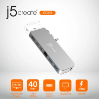 j5create JCD395 8-in-1 4K60 Pro USB4 Hub with 6K60 Display, 4K 60Hz HDMI, USB-A 10Gbps, USB-C 10Gbps