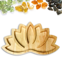 Wooden Lotus Crystal Tray Crystal Holder Tray Crystal Organizer Bowl Crystal Gem Organizer Tray for 