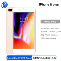 From France/Spain Original Apple iphone 8 Plus Hexa Core iOS 3GB RAM 64/256GB ROM 5.5" 12MP Fingerprint 4G LTE mobileSmartphone