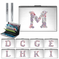 Men Women Pattern Mini Credit Card Protection Case New Ultrathin Metal Card Holder Rose Flower Lette
