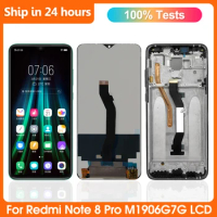100% Tested for Xiaomi Redmi Note 8 Pro Display, For Redmi Note8Pro M1906G7I,M1906G7G Screen Replacement,with Digitizer Assembly