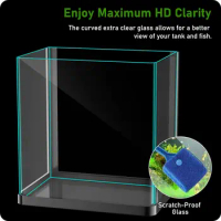 PONDON Betta Fish Tank 2 Gallon Glass Aquarium 3 in 1 Fish Tank with Filter and Light Desktop Small Tank for Betta