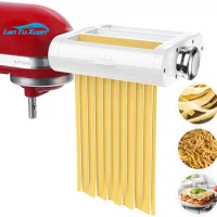 Pasta Maker Attachment 3 in 1 Set for Kitchen Aid Stand Mixers Included Pasta Sheet Roller Spaghetti Cutter Fettuccine Cutter