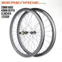 Serenade Ultra Light Carbon Fiber Bicycle Wheelset 40mm Carbon Clincher Wheels tubeless Road Bike Wheel UD Paintless Rims
