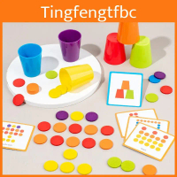 Wooden Color Sorting Stacking Cups Toy For Children Educational Brain Training And Focus
