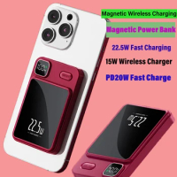 2023 New 30000mAh Magnetic Wireless Charger Power Bank Fast Charging for IPhone 14 13 12 11 Samsung Huawei Xiaomi Mini Powerbank