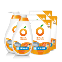 【橘子工坊】蔬果碗盤洗碗精2瓶+4補(去油淨味/溫和除菌/去垢酵素 三款可選)