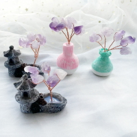 天然紫水晶晶簇原石小擺件 消磁防輻射招財旺風水可愛風水飾品
