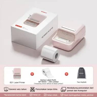 NIIMBOT B21 Printer Label Foto/Logo, Tanpa Tinta, Koneksi Bluetooth Nirkabel B21 Pink+ 1 label
