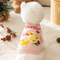 Autumn and Winter Dog Clothing Cute Sweater Cat Pet Knitted Sweater Small Dog Teddy Bear Pommy