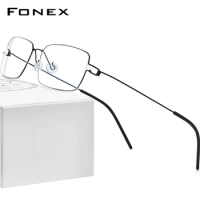 FONEX Screwless Eyewear Titanium Alloy Glasses Frame Men Eyeglasses Korean Denmark Women Frame 98606