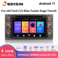 Erisin ES2766FG 7" Android 11.0 Car DVD Radio For Ford Fusion Focus Fiesta Kuga GPS Navigation Wireless Apple CarPlay Wired Auto