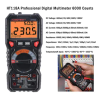 1pc HABOTEST HT118A Professional Digital Multimeter 6000 Counts AC DC Voltage Current True RMS Capacitance Duty Temperature Test