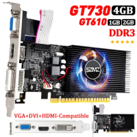 GT730 GT610 4GB 2/1GB DDR3 Graphics Card Desktop Gaming Video Card HDMI-Compatible VGA DVI PCI-E 16X Low Profile Graphics Cards
