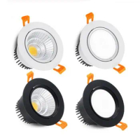 round Dimmable Recessed LED Downlights 5W 7W 9W 12W 15W 18W COB LED Ceiling Lamp Spot Lights AC110-220V LED Lamp round Dimmable