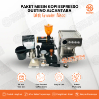 Paket Mesin Espresso GUSTINO ALCANTARA EM3212 Coffee Maker Set Alat Seduh Pembuat Kopi Espreso EM 32
