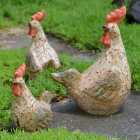 風水陶瓷公雞擺件 十二生肖雞擺設擺美式花園陽臺動物雜貨裝飾品1入