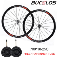 BUCKLOS Carbon Hub 700c Wheels 130*10mm 100*9mm Road Bike Wheelset 7/8/9/10/11speed Road Bicycle Wheels Rim with Inner Tube