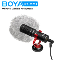 BOYA BY-MM1 On-camera Condenser Shotgun Microphone for PC Mobile Smartphone Android iPhone DSLRs Recording Streaming Youtube