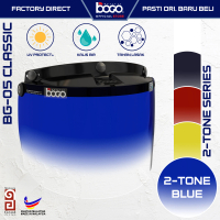 BOGO Visor Helmet BG05 Classic (2-TONE Visor) - 3 Button Full Face Shield Motorbike Helmet Visor Top