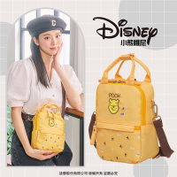 【Disney】小熊維尼-甜蜜蜂潮-兩用後背包-黃 PTD21-B6-84YL