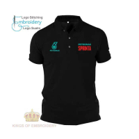 Kemeja Polo, Gaya Klasik, Untuk Lelaki dan Wanita, Lengan Pendek, 100% Kapas, Sulaman Logo Petronas