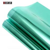 Window Films Self Adhesive Anti-UV Energy Saving One-Way Perspective Tint-Foils Fro Warehouse Balcony Green Silver 3m Length