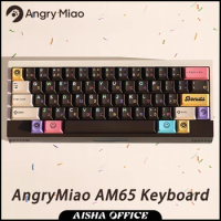 Angry Miao AM 65 LESS Custom Mechanical Keyboard RGB Backlit Hotswap Bluetooth Wireless Keyboard Pc Gamer Touch Panel Arrow Key